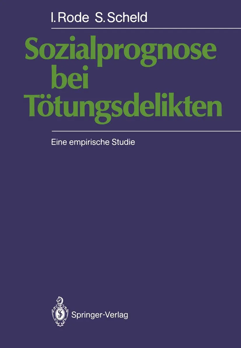 Cover: 9783540170495 | Sozialprognose bei Tötungsdelikten | Eine empirische Studie | Buch