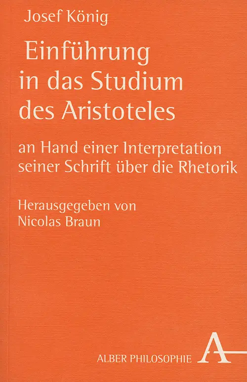 Cover: 9783495480595 | Einführung in das Studium des Aristoteles | Josef König | Taschenbuch
