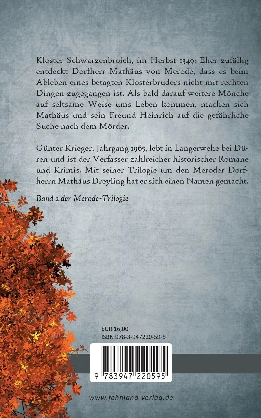 Rückseite: 9783947220595 | Merode-Trilogie 2 - Mönchsgesang | Günter Krieger | Taschenbuch | 2023