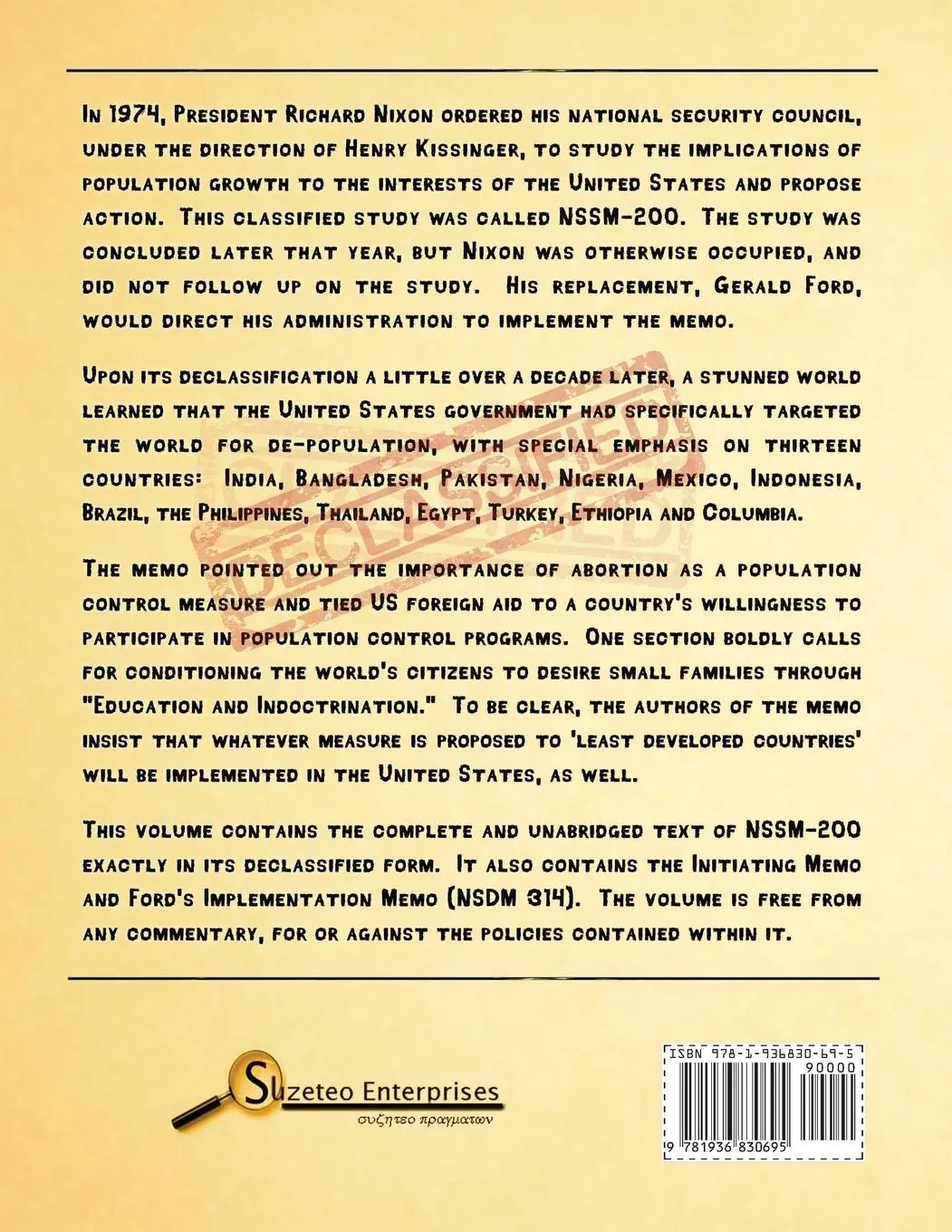 Rückseite: 9781936830695 | NSSM 200 The Kissinger Report | National Security Council | Buch