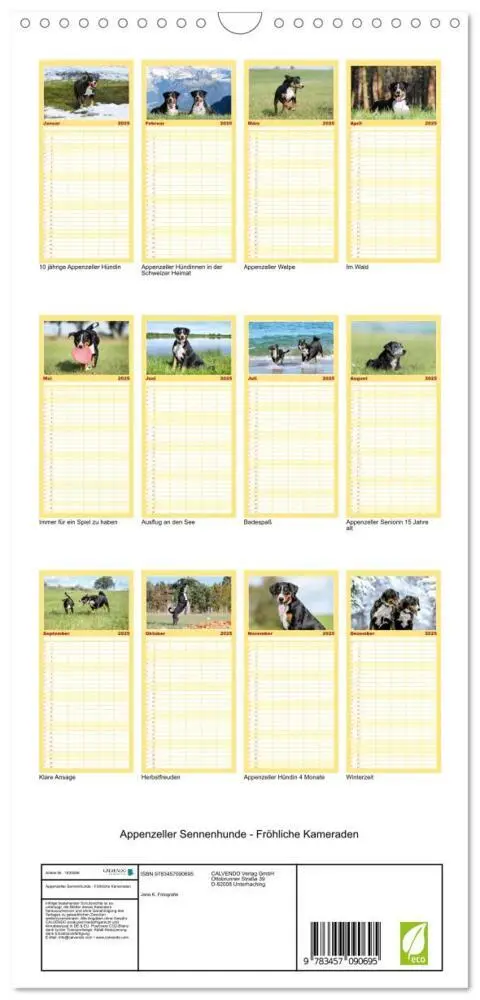 Bild: 9783457090695 | Familienplaner 2025 - Appenzeller Sennenhunde - Fröhliche Kameraden...