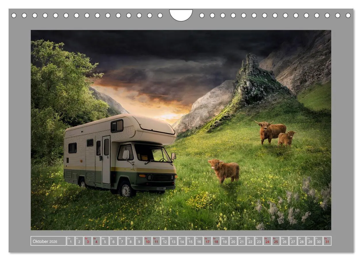 Bild: 9783457540695 | Camping macht glücklich! (Wandkalender 2026 DIN A4 quer), CALVENDO...