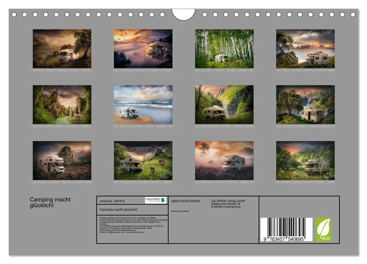 Bild: 9783457540695 | Camping macht glücklich! (Wandkalender 2026 DIN A4 quer), CALVENDO...