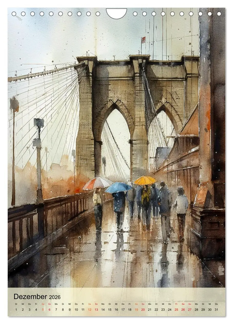 Bild: 9783516320695 | New York - ein Regentag (Wandkalender 2026 DIN A4 hoch), CALVENDO...