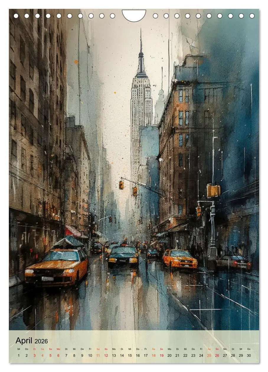 Bild: 9783516320695 | New York - ein Regentag (Wandkalender 2026 DIN A4 hoch), CALVENDO...