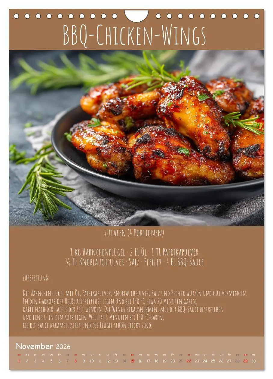 Bild: 9783516700695 | REZEPTE - Kochen in der Heißluftfritteuse (Wandkalender 2026 DIN A4...