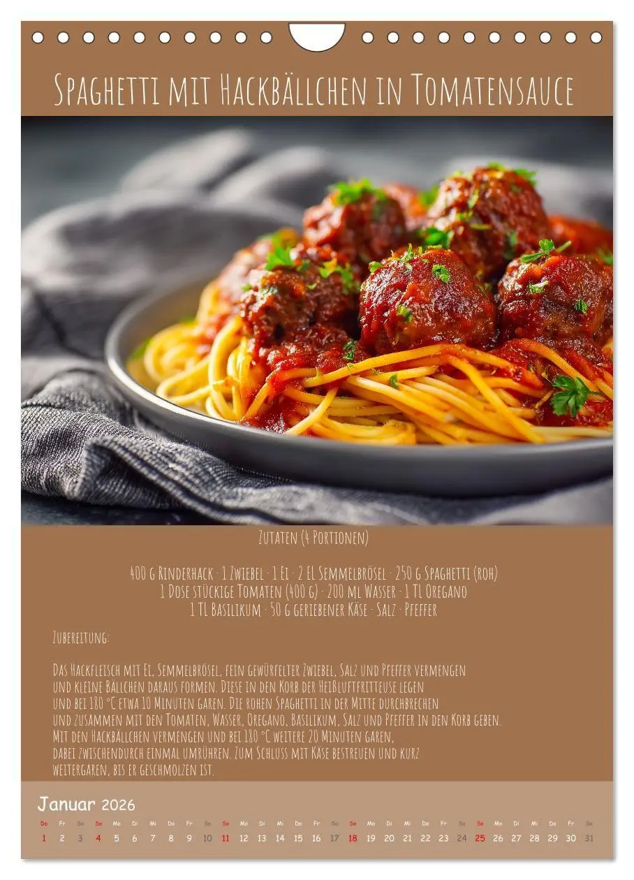 Bild: 9783516700695 | REZEPTE - Kochen in der Heißluftfritteuse (Wandkalender 2026 DIN A4...