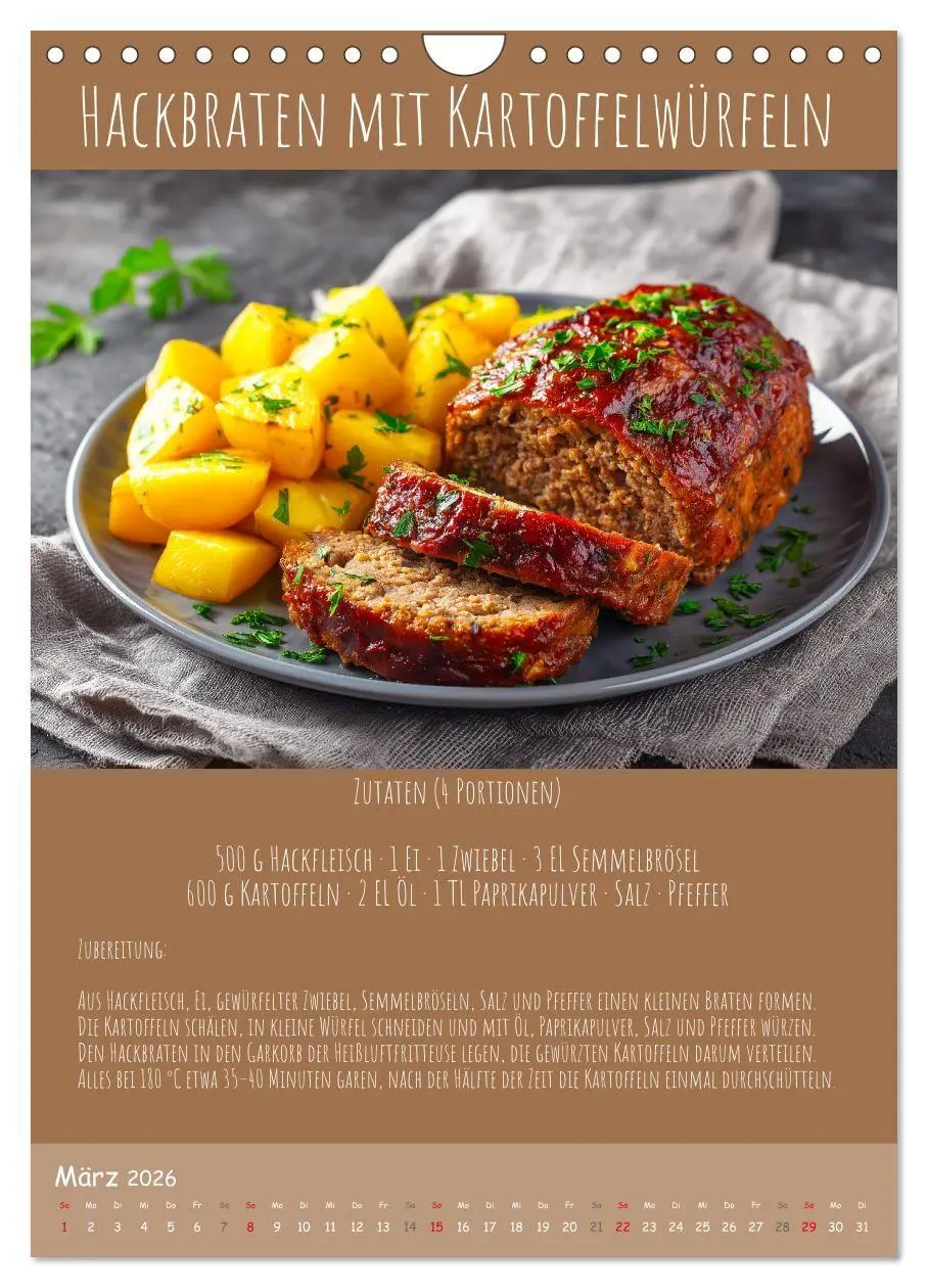 Bild: 9783516700695 | REZEPTE - Kochen in der Heißluftfritteuse (Wandkalender 2026 DIN A4...