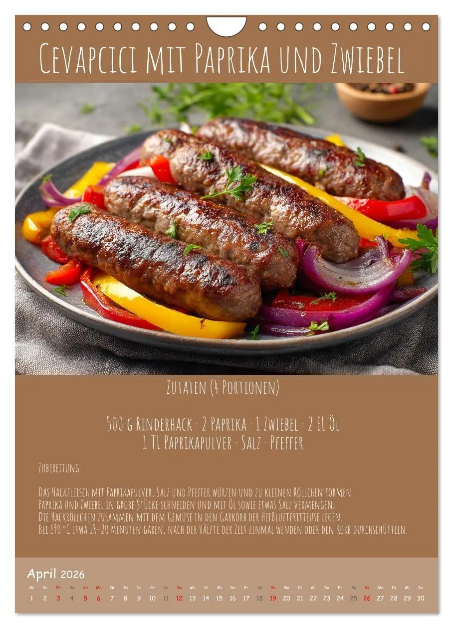 Bild: 9783516700695 | REZEPTE - Kochen in der Heißluftfritteuse (Wandkalender 2026 DIN A4...