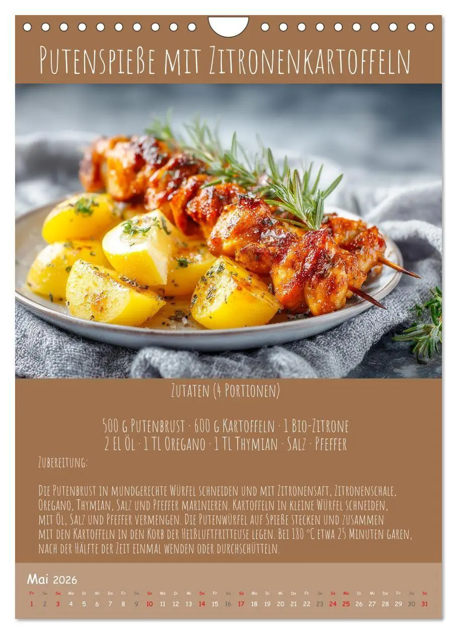Bild: 9783516700695 | REZEPTE - Kochen in der Heißluftfritteuse (Wandkalender 2026 DIN A4...
