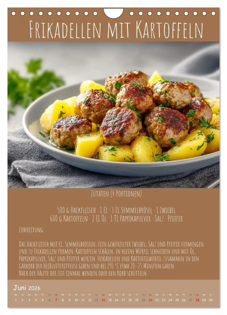 Bild: 9783516700695 | REZEPTE - Kochen in der Heißluftfritteuse (Wandkalender 2026 DIN A4...