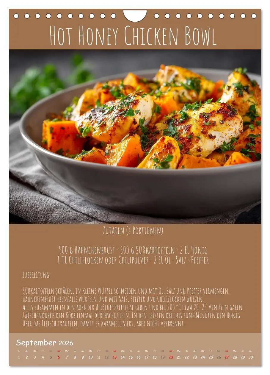 Bild: 9783516700695 | REZEPTE - Kochen in der Heißluftfritteuse (Wandkalender 2026 DIN A4...
