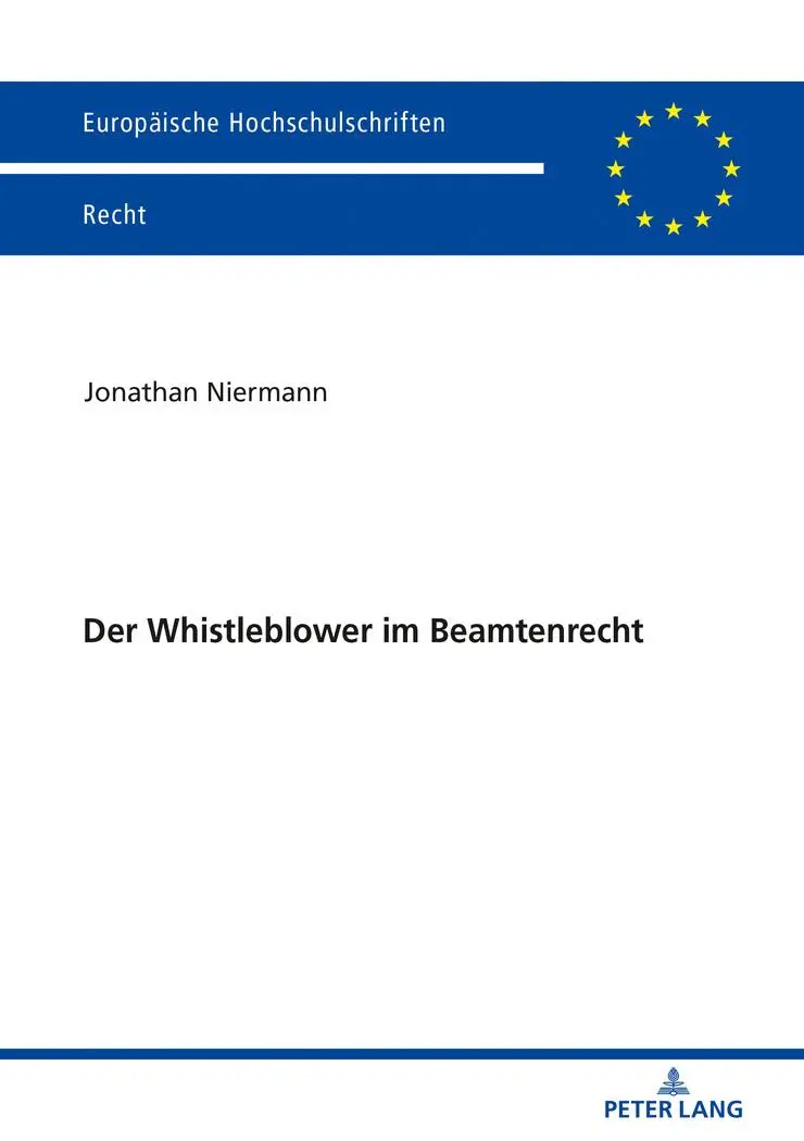 Cover: 9783631780695 | Der Whistleblower im Beamtenrecht | Jonathan Niermann | Taschenbuch