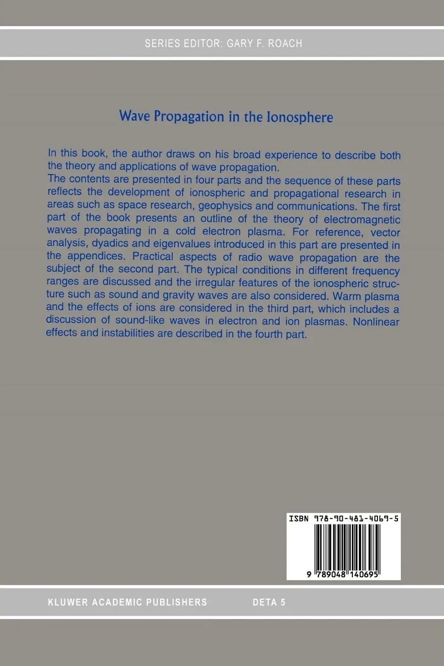 Rückseite: 9789048140695 | Wave Propagation in the Ionosphere | K. Rawer | Taschenbuch | XVI