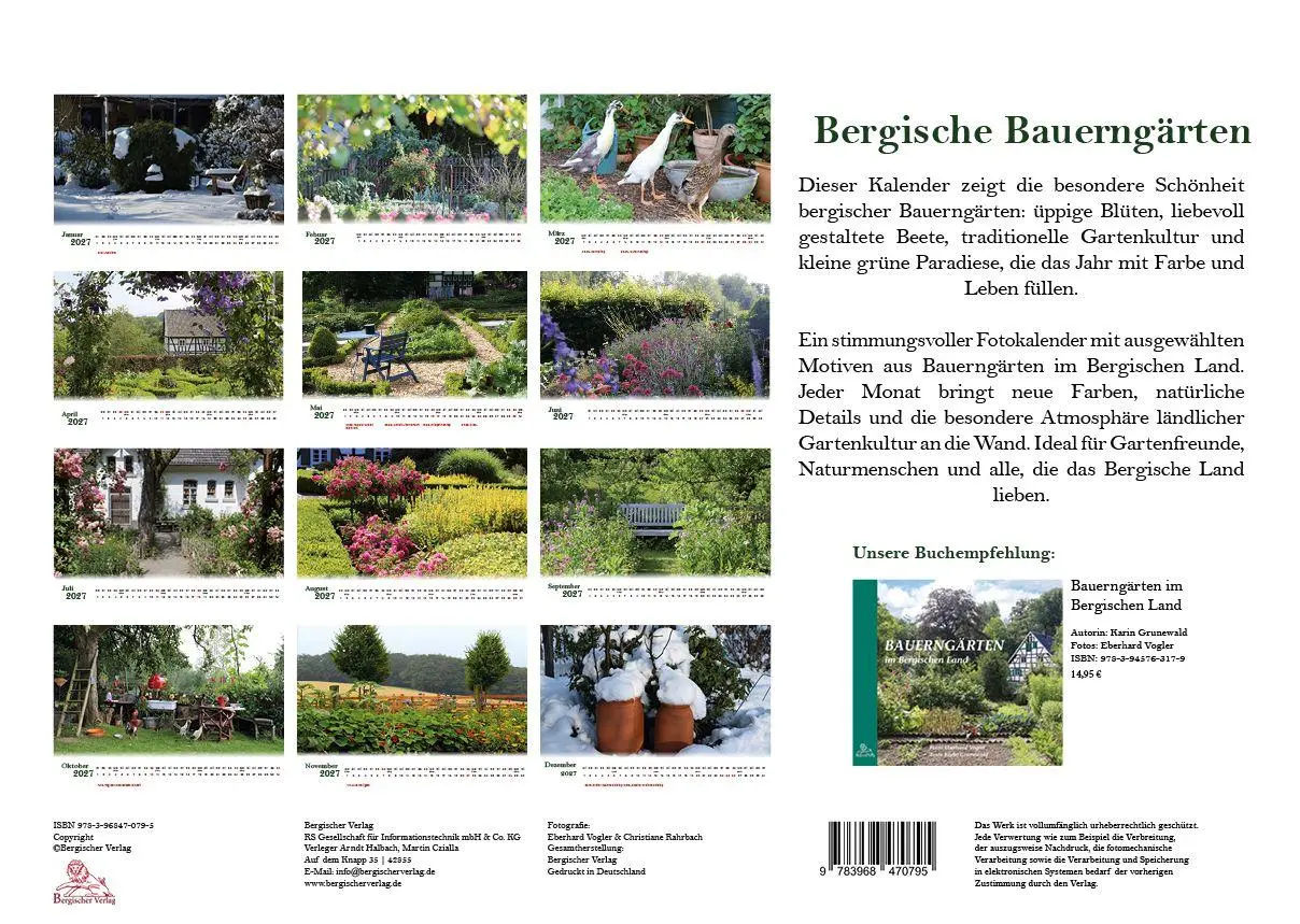 Rückseite: 9783968470795 | Bergische Bauerngärten 2027 | Kalender | Eberhard Vogler | Kalender