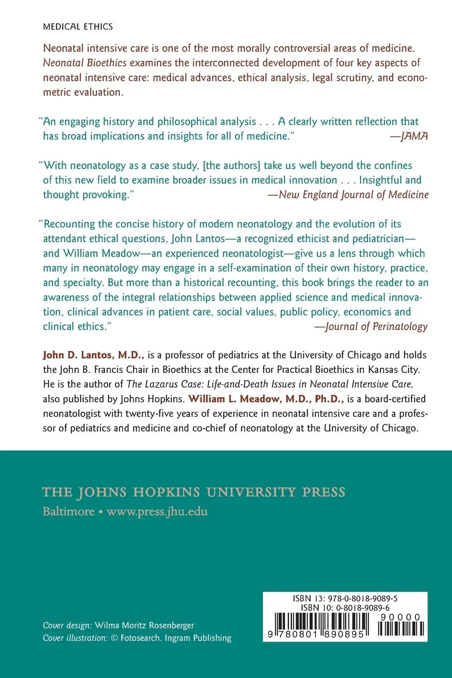 Rückseite: 9780801890895 | Neonatal Bioethics | The Moral Challenges of Medical Innovation | Buch