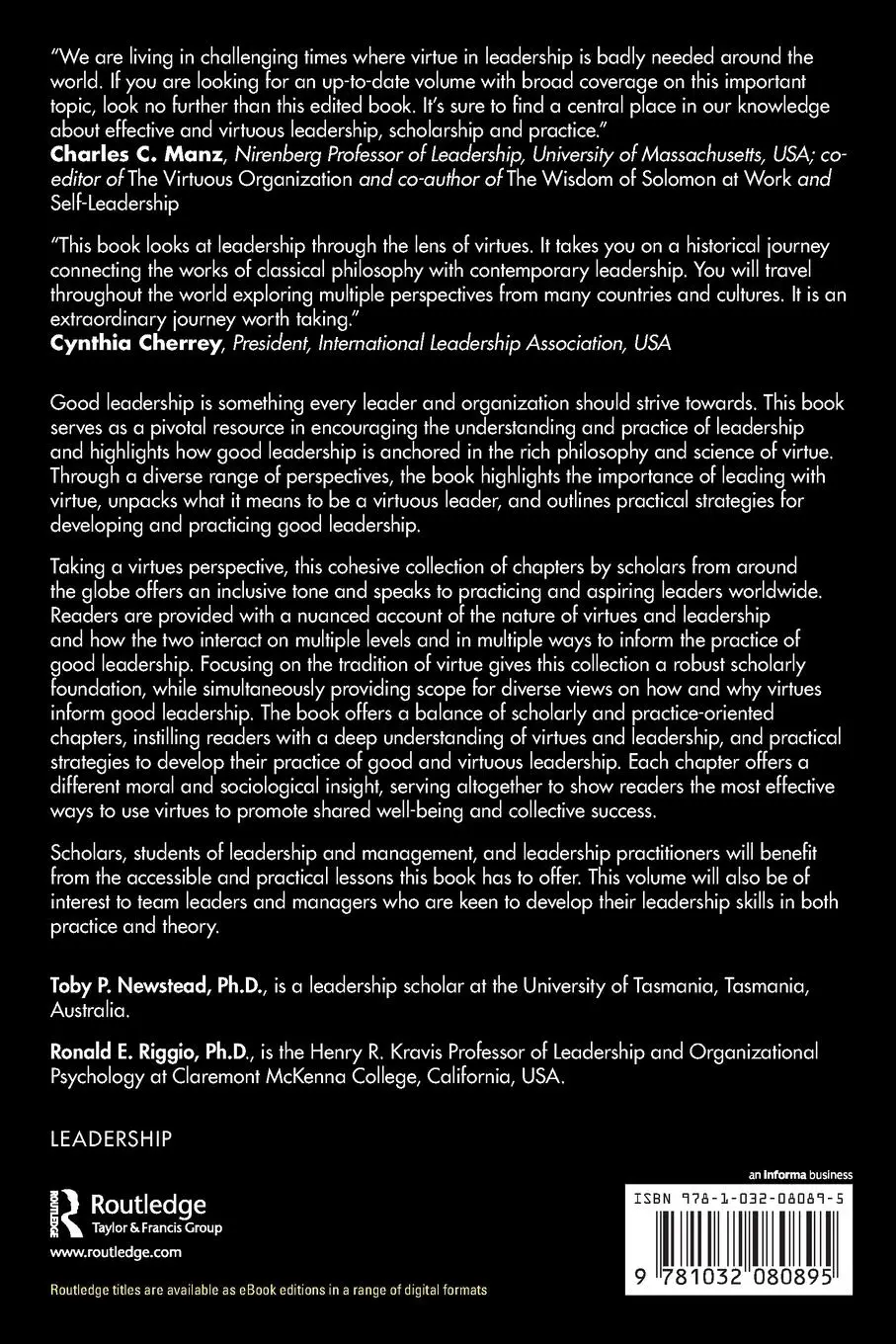 Rückseite: 9781032080895 | Leadership and Virtues | Understanding and Practicing Good Leadership