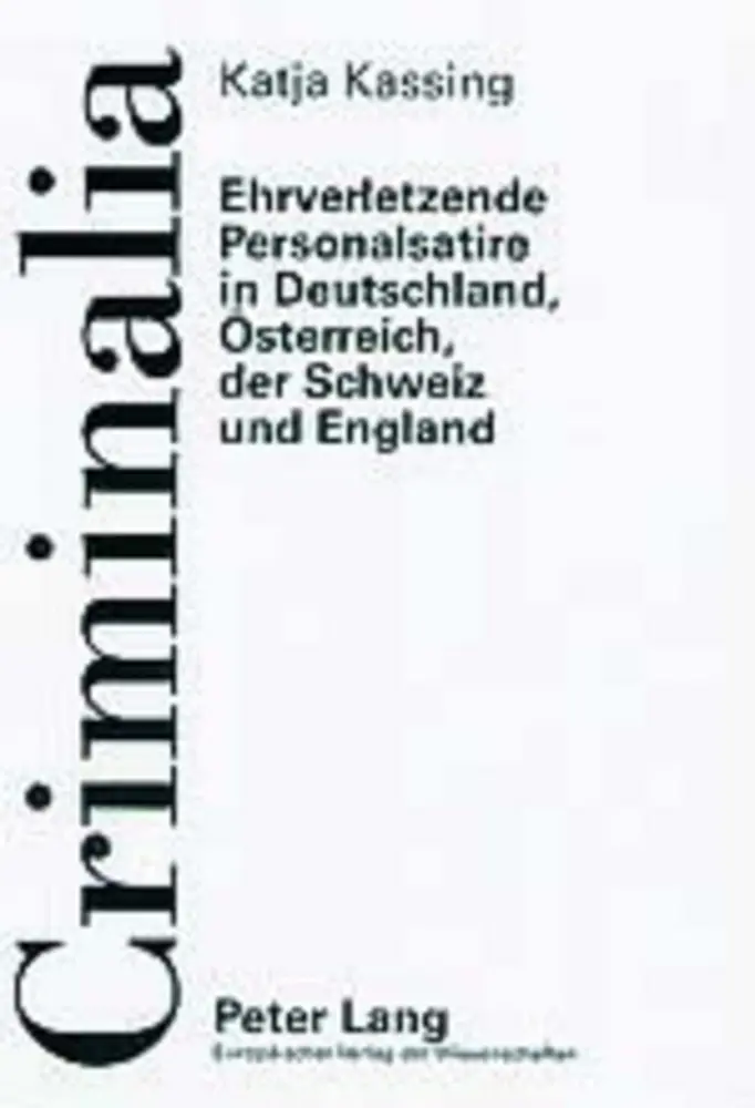 Cover: 9783631520895 | Ehrverletzende Personalsatire in Deutschland, Österreich, der...