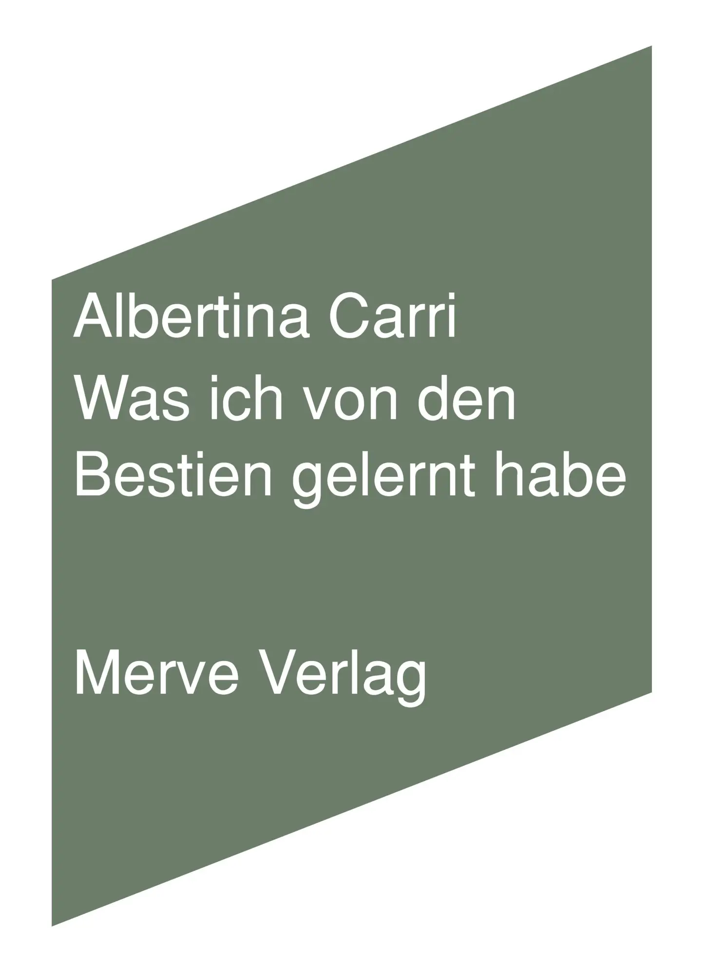 Cover: 9783962730895 | Was ich von den Bestien gelernt habe | Albertina Carri | Taschenbuch