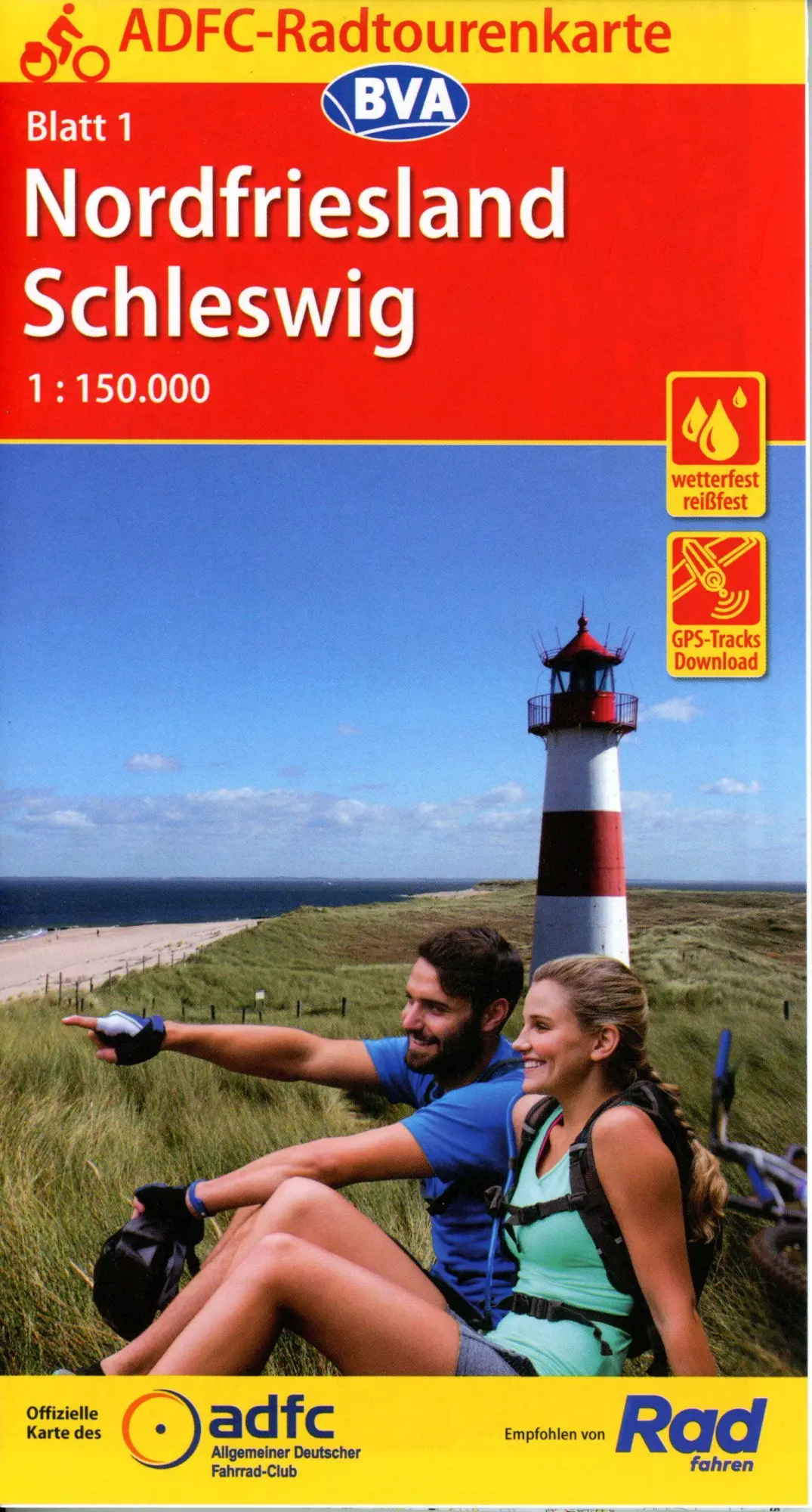 Cover: 9783969900895 | ADFC-Radtourenkarte 1 Nordfriesland /Schleswig 1:150.000, reiß- und...