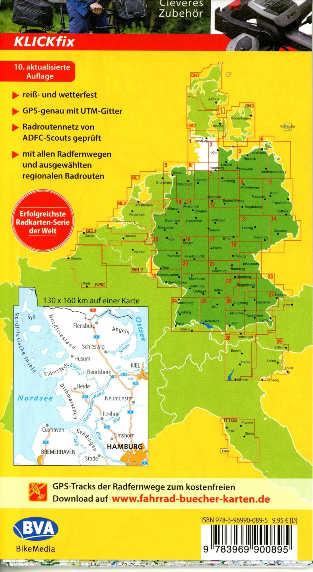 Bild: 9783969900895 | ADFC-Radtourenkarte 1 Nordfriesland /Schleswig 1:150.000, reiß- und...