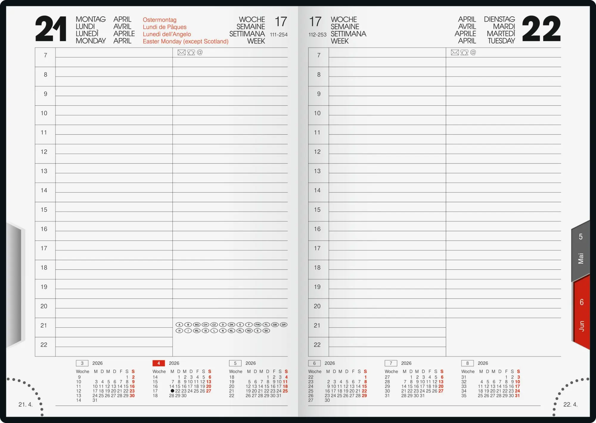 Bild: 4003273790995 | rido/idé 7028903386 Buchkalender Mod. ROMA 1 2026 A5, Kunststoff,...