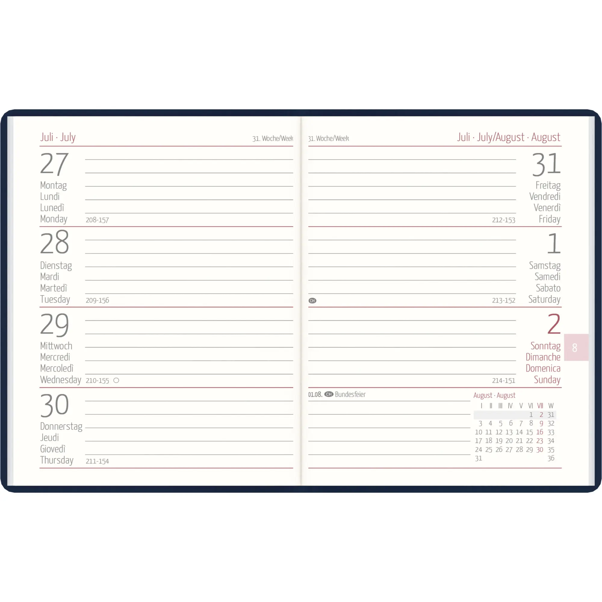 Bild: 4069095000995 | Taschenkalender blau 2026 - Büro-Kalender 8,3x10,7 - 1W/2S -...