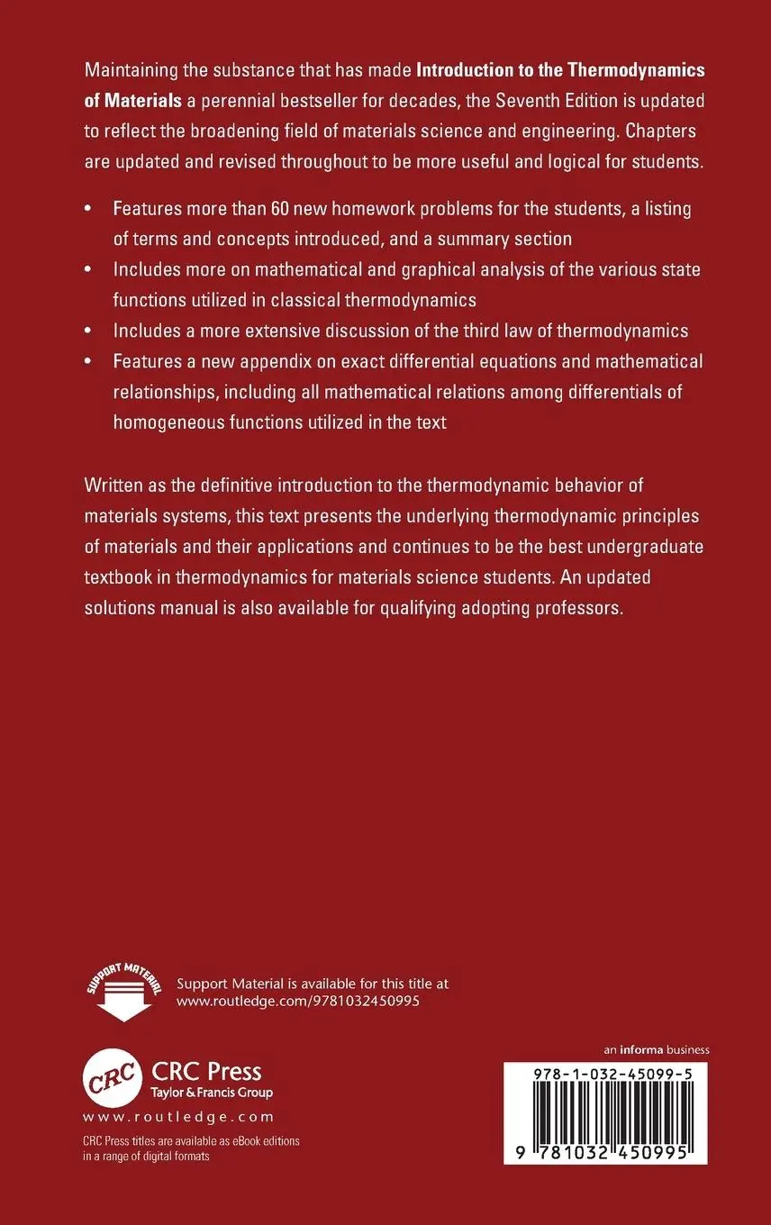 Rückseite: 9781032450995 | Introduction to the Thermodynamics of Materials | Gaskell (u. a.)