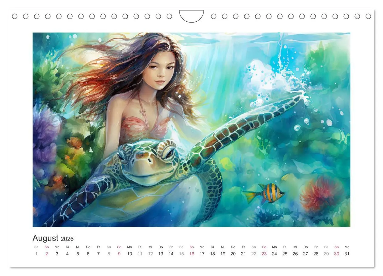 Bild: 9783457370995 | Liebliche Meerjungfrauen (Wandkalender 2026 DIN A4 quer), CALVENDO...