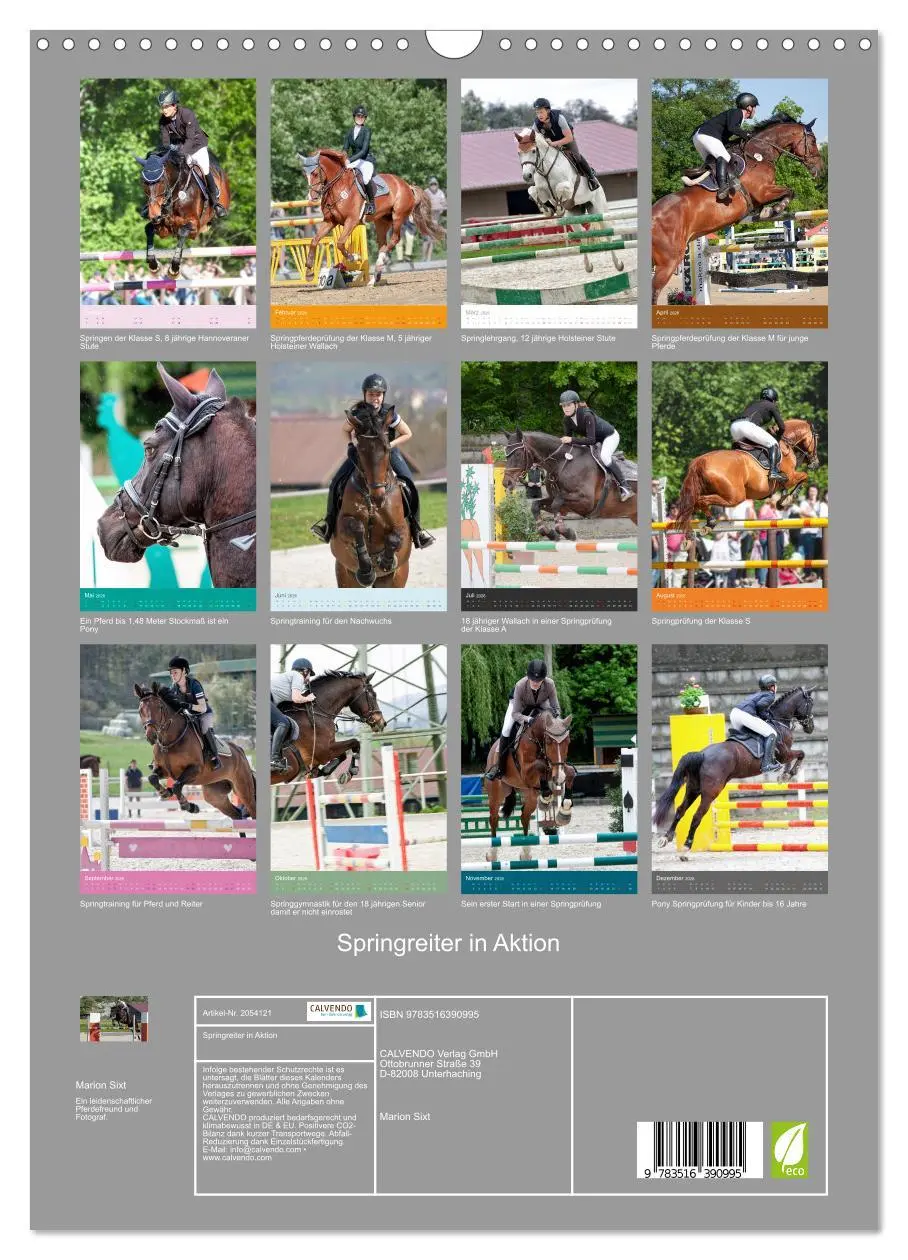 Bild: 9783516390995 | Springreiter in Aktion (Wandkalender 2026 DIN A3 hoch), CALVENDO...