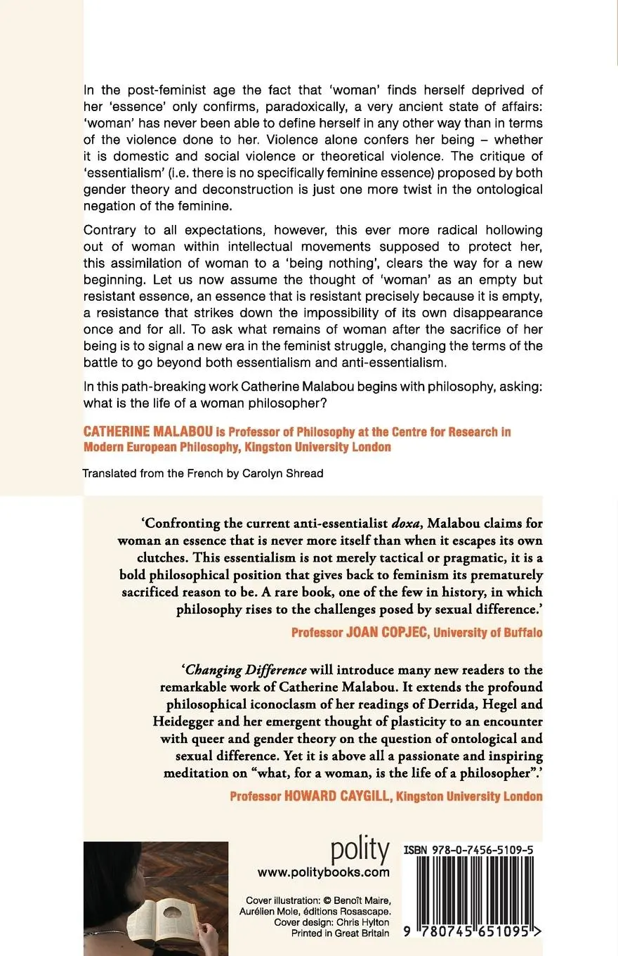 Rückseite: 9780745651095 | Changing Difference | The Feminine and the Question of Philosophy