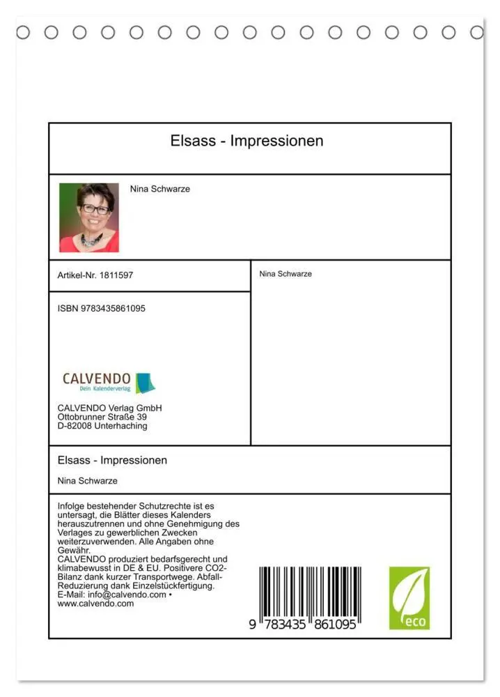 Bild: 9783435861095 | Elsass - Impressionen (Tischkalender 2025 DIN A5 hoch), CALVENDO...