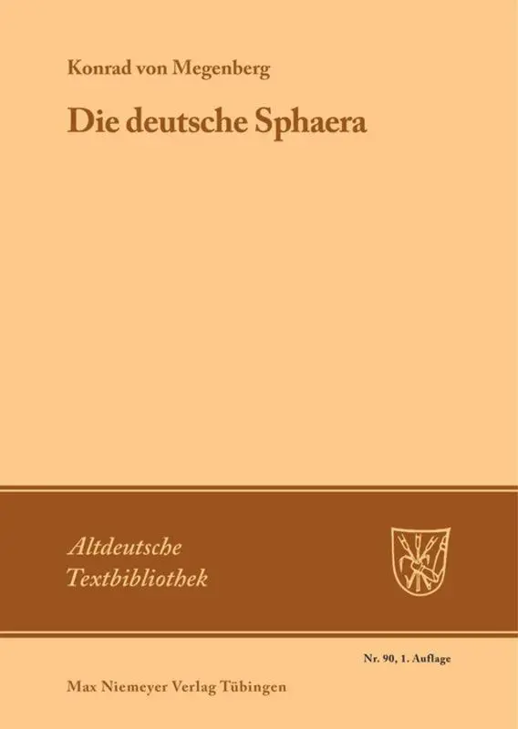 Cover: 9783484201095 | Die Deutsche Sphaera | Konrad von Megenberg | Taschenbuch | XXXI