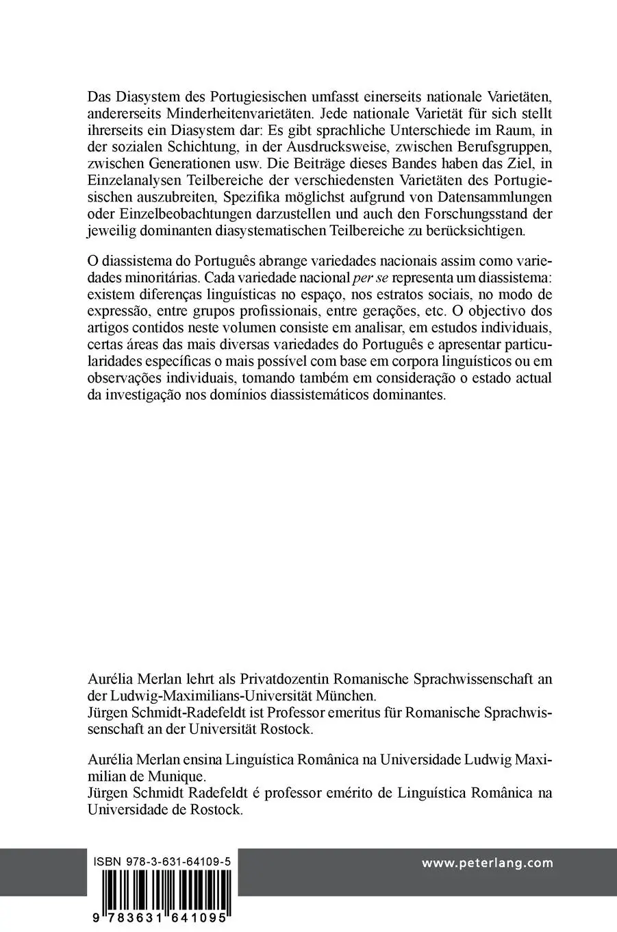 Rückseite: 9783631641095 | Portugiesisch als Diasystem / O Português como Diassistema | Buch