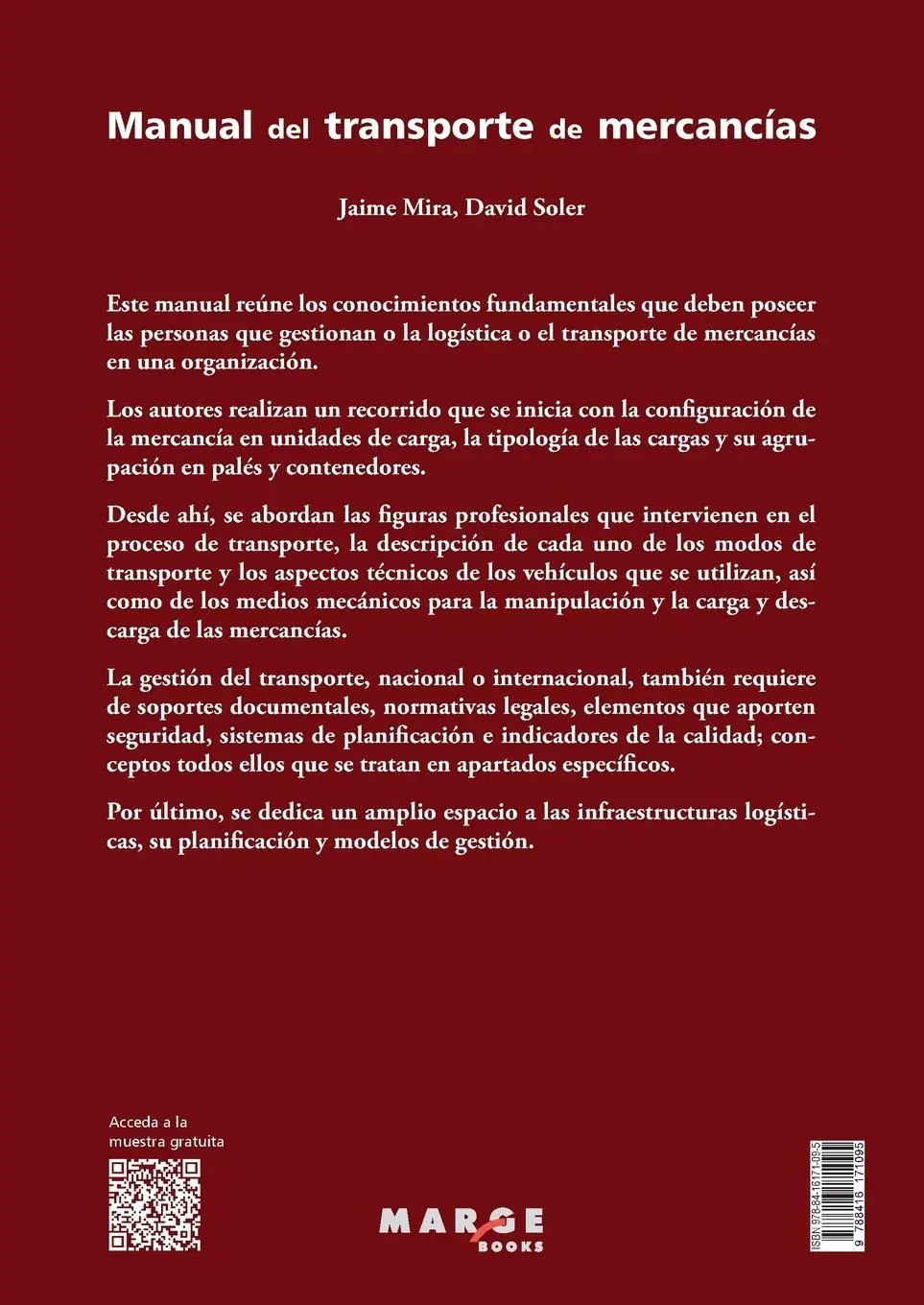 Rückseite: 9788416171095 | Manual del transporte de mercancías | Jaime Mira (u. a.) | Taschenbuch