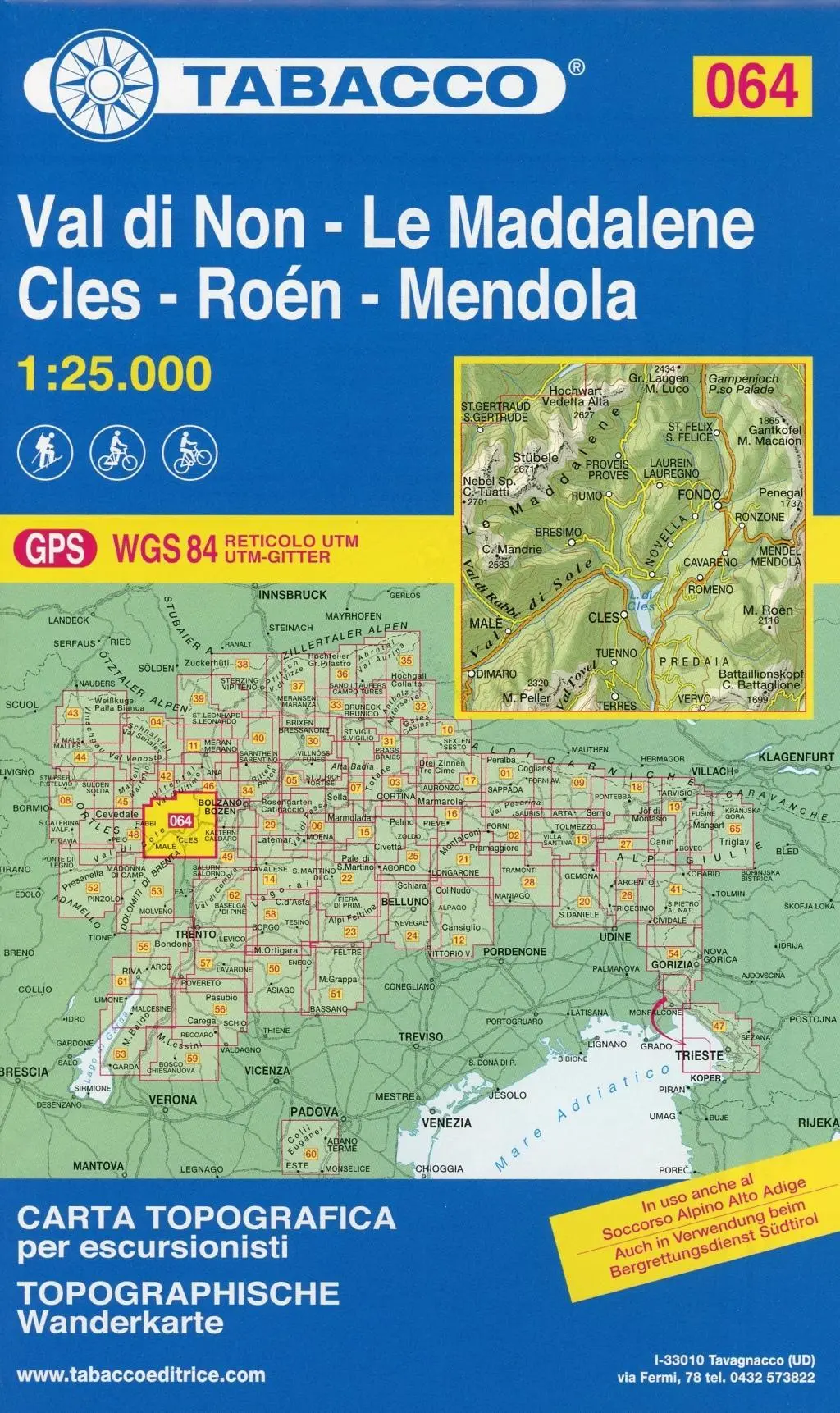 Cover: 9788883151095 | Val di Non - Le Maddalene - Cles - Roén - Mendola 1:25.000 | 2016