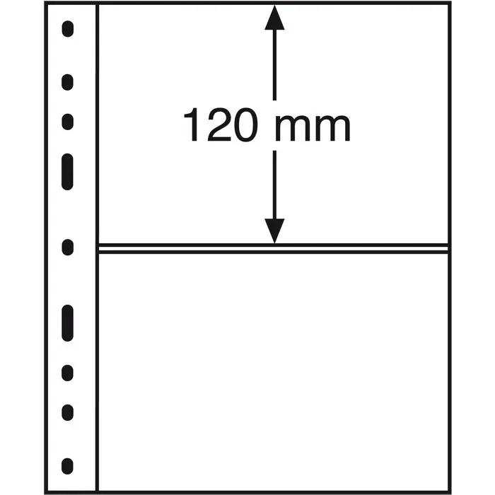 Optima Kunststoffhüllen mit 2er Einteilung, schwarz, 10er Pack