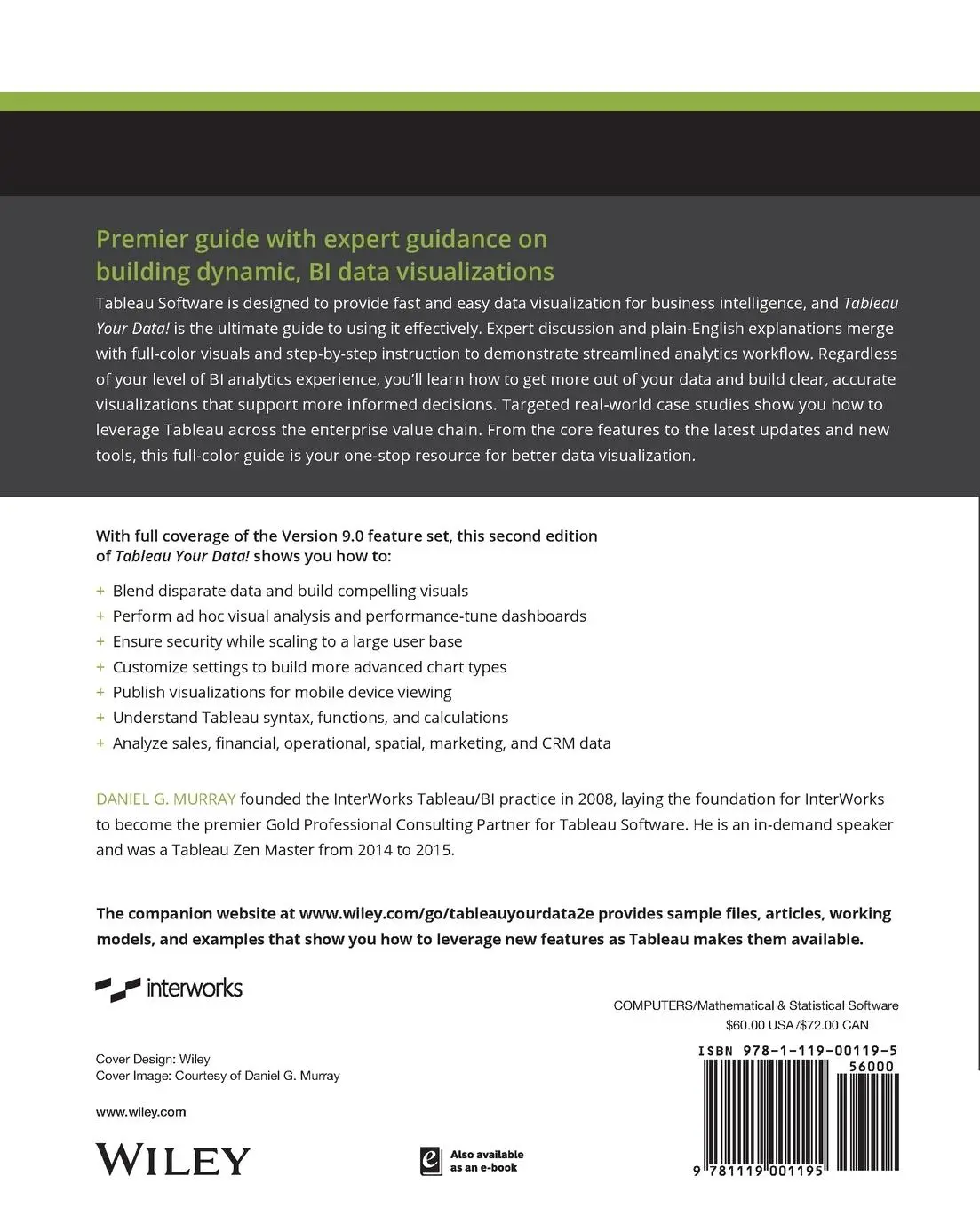 Rückseite: 9781119001195 | Tableau Your Data! | Daniel G Murray | Taschenbuch | Englisch | 2016
