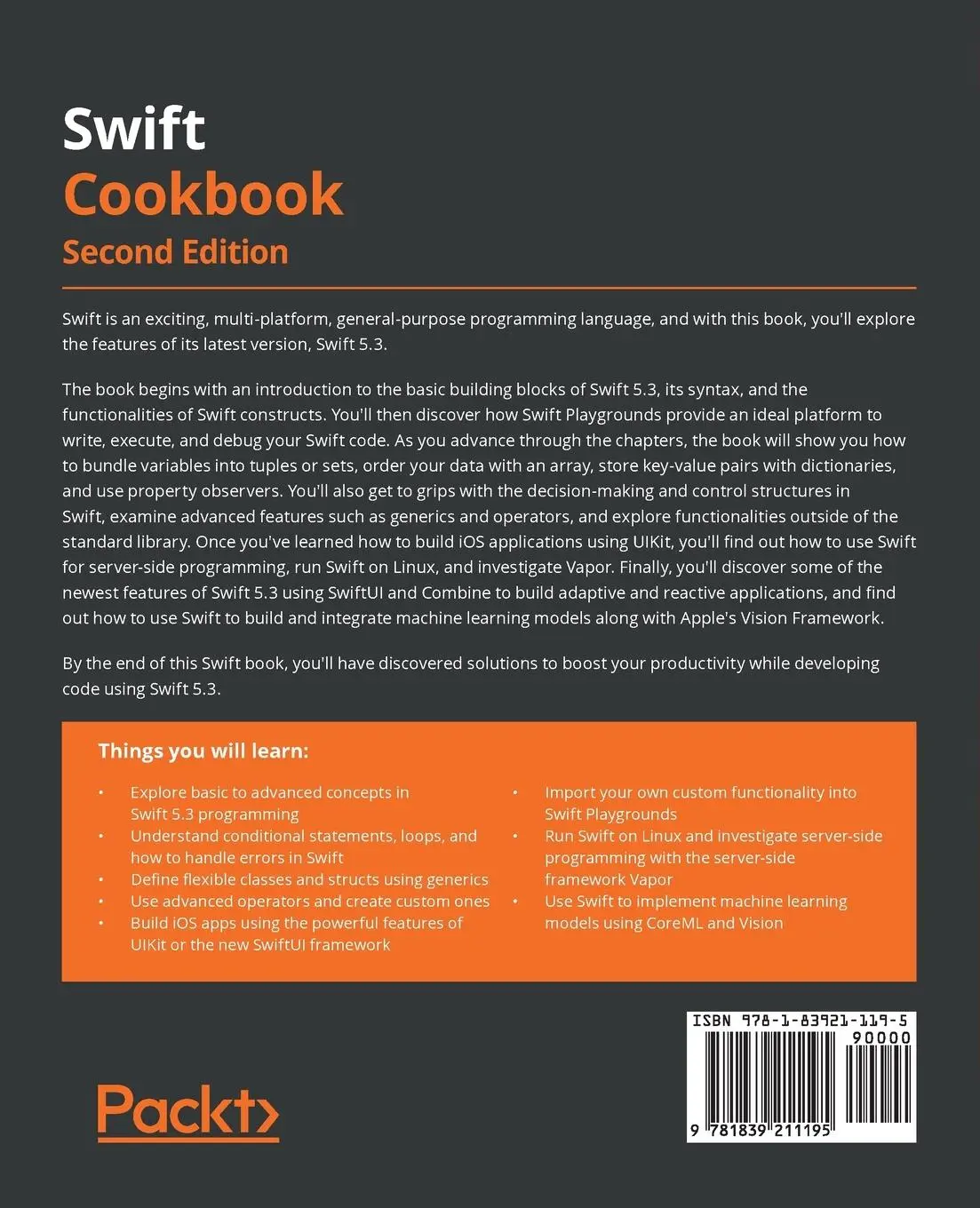 Rückseite: 9781839211195 | Swift Cookbook. | Keith Moon (u. a.) | Taschenbuch | Englisch | 2021