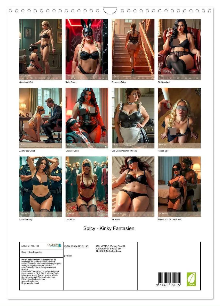 Bild: 9783457251195 | Spicy - Kinky Fantasien (Wandkalender 2026 DIN A3 hoch), CALVENDO...