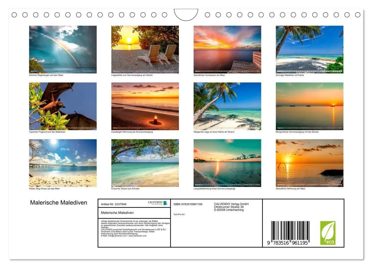Bild: 9783516961195 | Malerische Malediven (Wandkalender 2027 DIN A4 quer), CALVENDO...