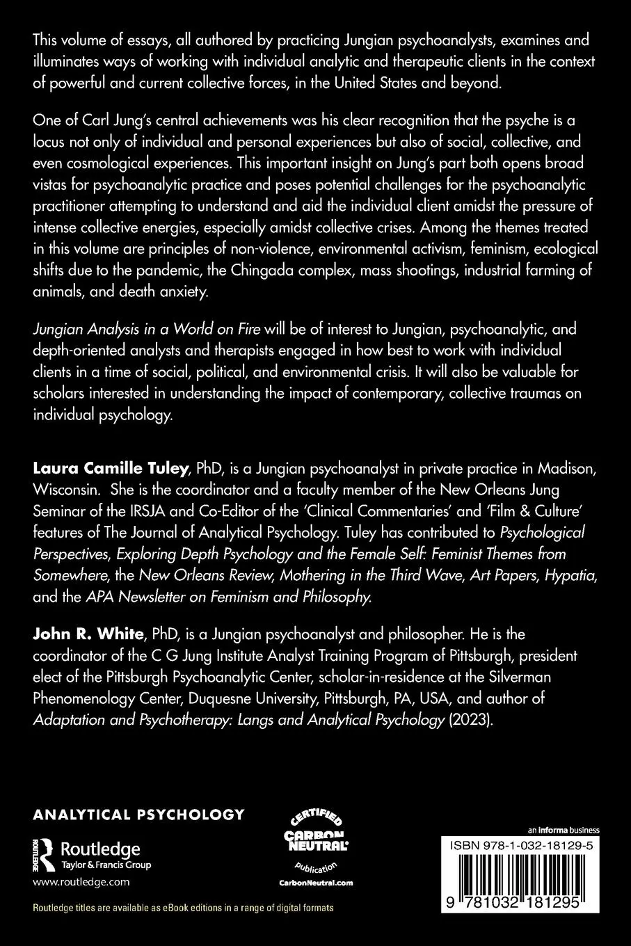 Rückseite: 9781032181295 | Jungian Analysis in a World on Fire | Laura Tuley (u. a.) | Buch