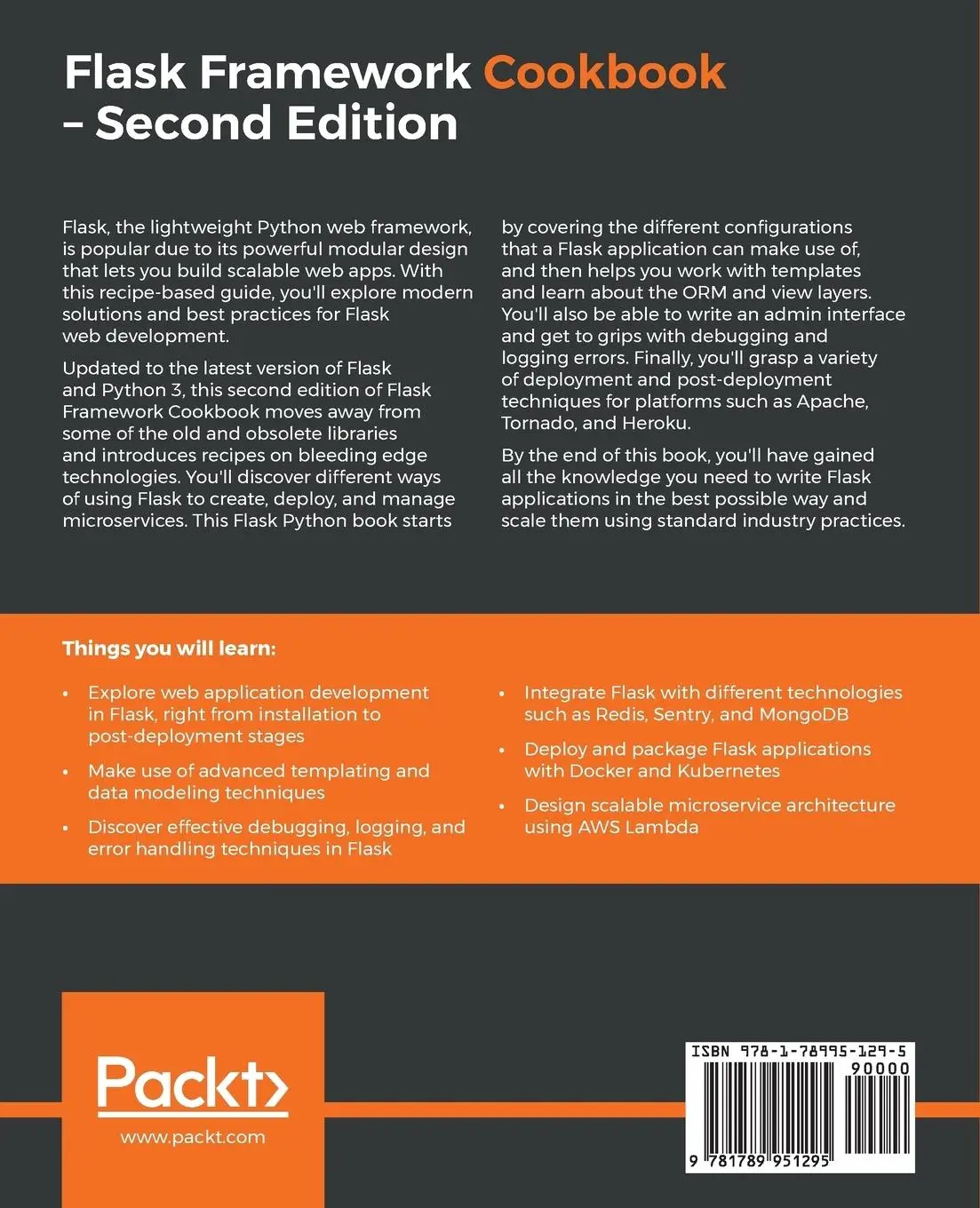 Rückseite: 9781789951295 | Flask Framework Cookbook, Second Edition | Shalabh Aggarwal | Buch