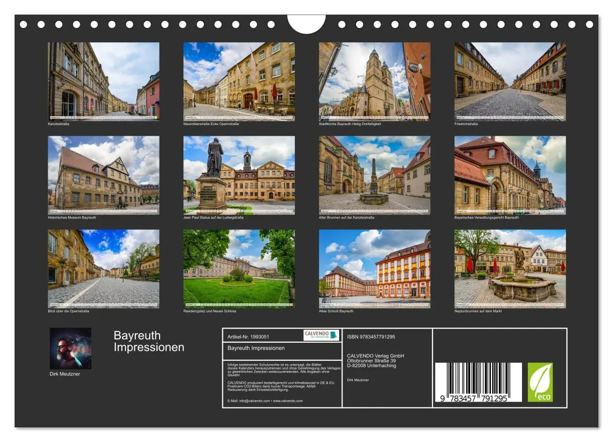Bild: 9783457791295 | Bayreuth Impressionen (Wandkalender 2026 DIN A4 quer), CALVENDO...