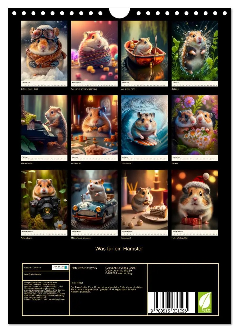 Bild: 9783516331295 | Was für ein Hamster (Wandkalender 2026 DIN A4 hoch), CALVENDO...