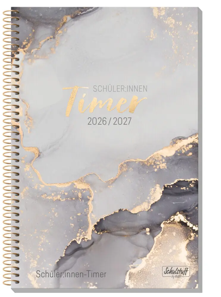Cover: 4029357111395 | Schulstuff Schüler-Timer Spiralbindung A5 26/27 [Grey Marble] | Reiter
