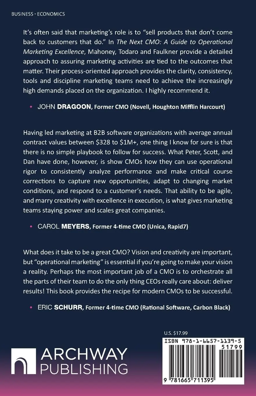 Rückseite: 9781665711395 | The Next CMO | A Guide to Operational Marketing Excellence | Buch