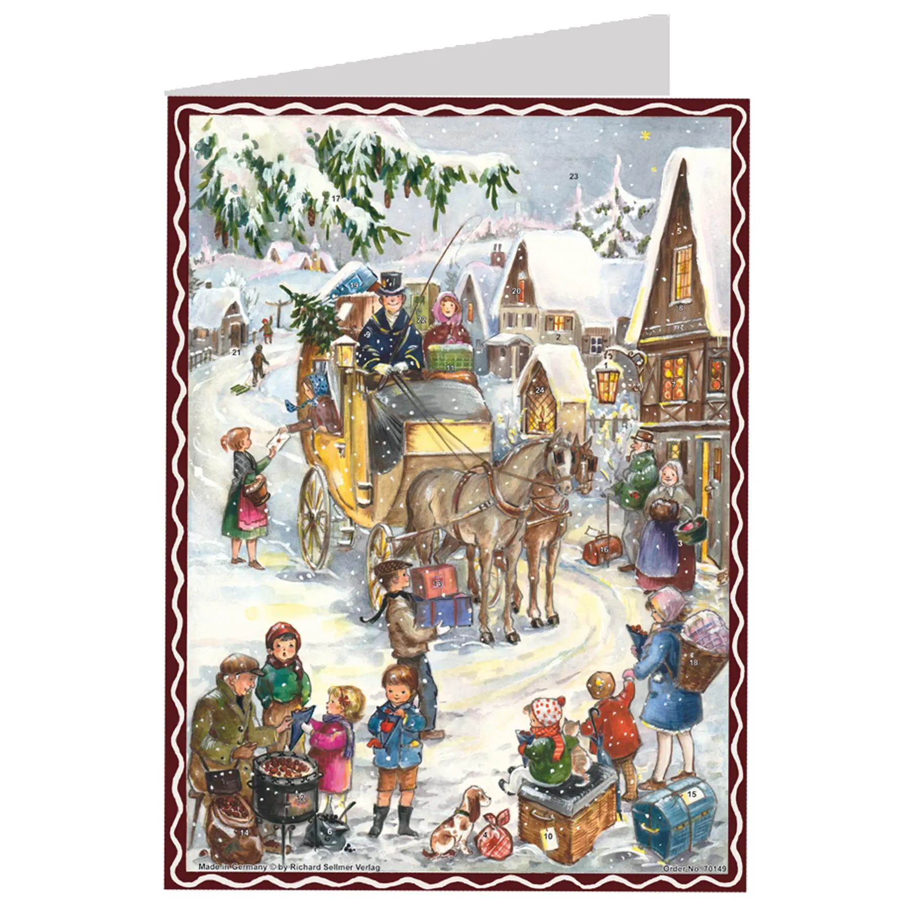 Cover: 4025985401495 | Postkarten-Adventskalender "Hurra die Kutsche kommt" | A. Rahlweß