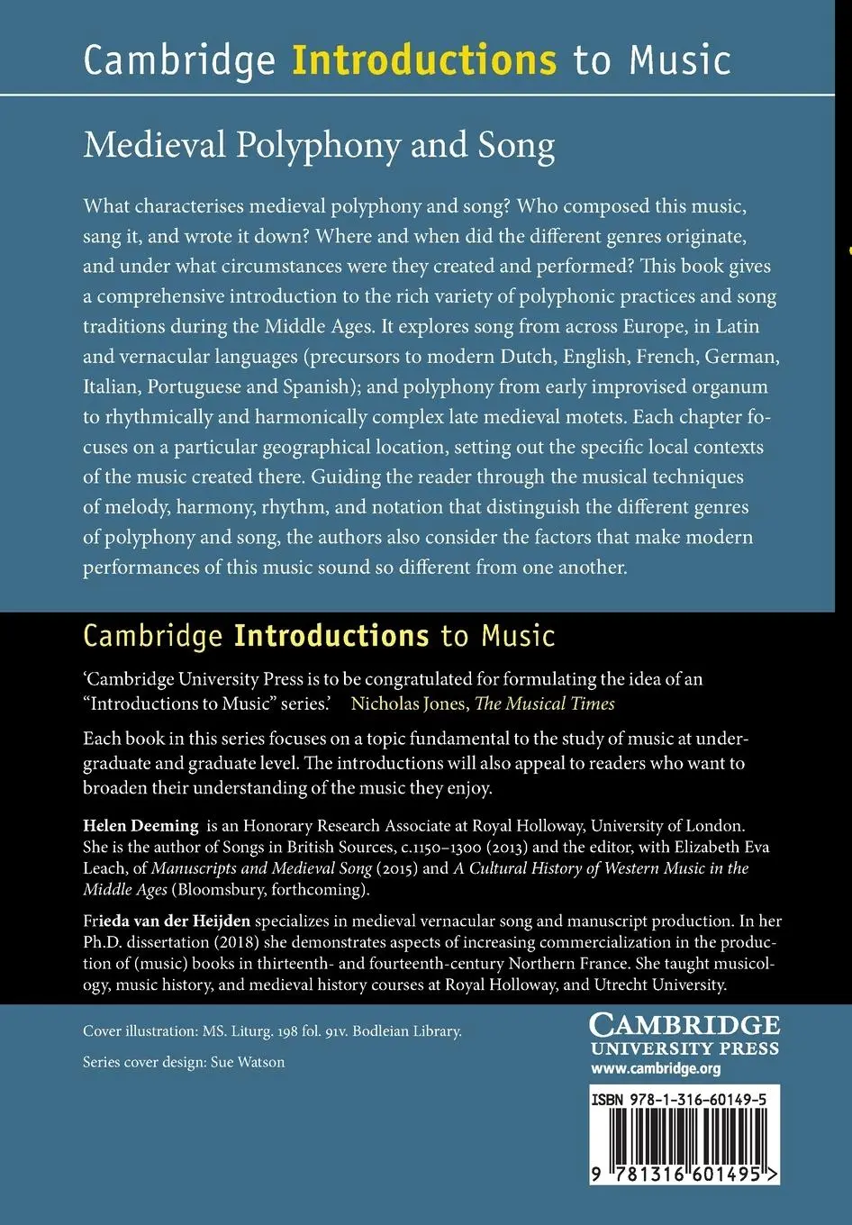 Rückseite: 9781316601495 | Medieval Polyphony and Song | Helen Deeming (u. a.) | Taschenbuch