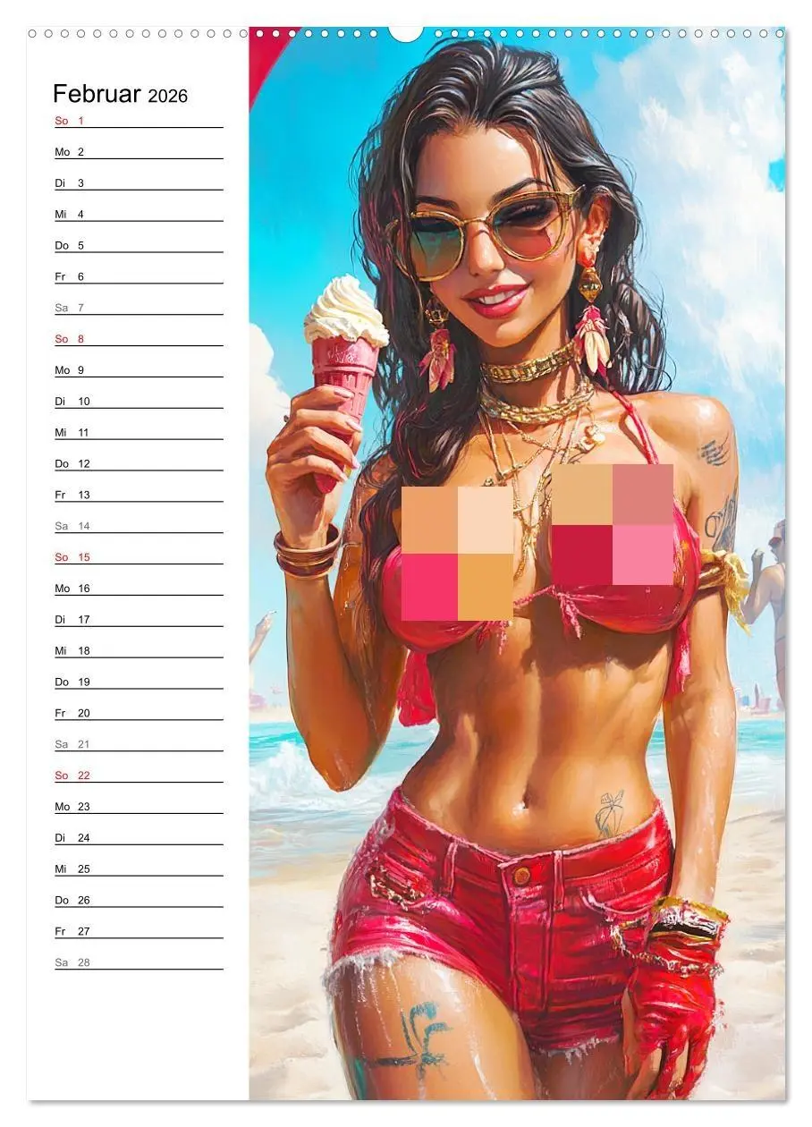 Bild: 9783516241495 | Girls im Sommer. Erotik-Paintings (Wandkalender 2026 DIN A2 hoch),...